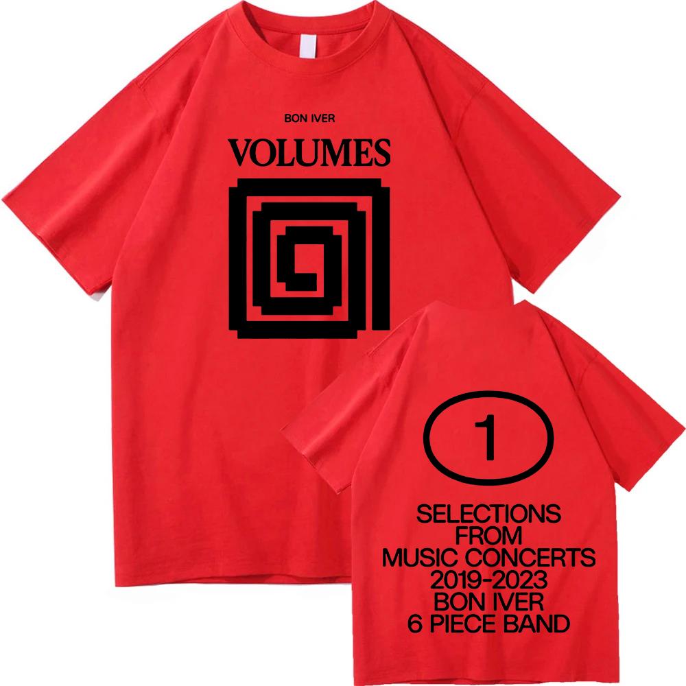 VOLUMES V1 Bon Iver Design T-shirt O-neck Summer Cotton Male Tees Unisex Streetwear Short Sleeve Loose Printing Tshirts Unisex Tops