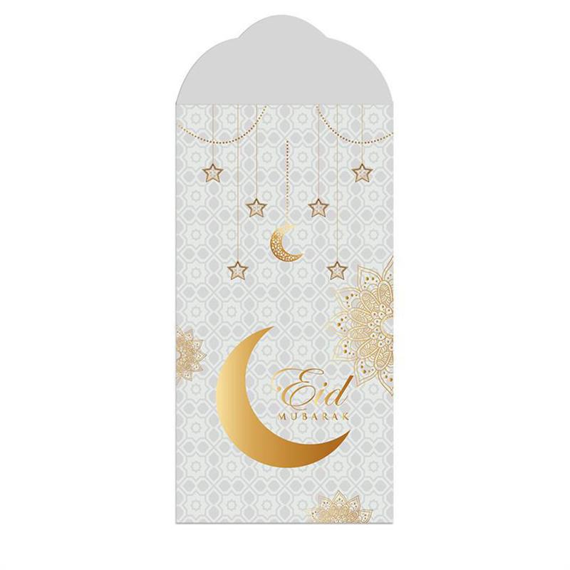 6Pcs Eid Mubarak Cash Envelopes Gift Money Cards Decorative Paper Bag Ramadan Kareem Decoration Islamic Muslim Eid Al-Fitr