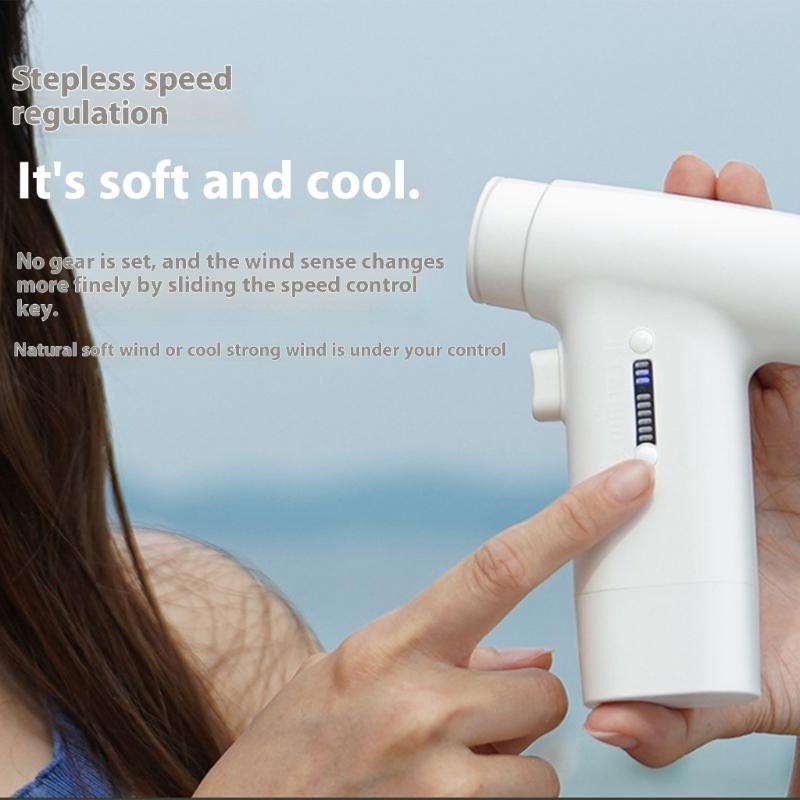 Portable Small Handheld Fan 3000mAh Air Blower with 80000RPM 6 Speed Adjustable USB Rechargeable for Travel Home