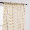 Geometric Gold Foil Sheer Curtains – Set of 2 Panels, Semi-Blackout, Light Filtering Window Curtains