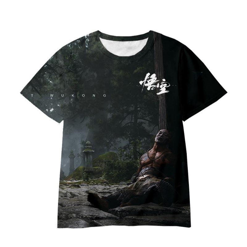 Wukong Cartoon Game 3D Digital Printed Loose Casual T-shirt