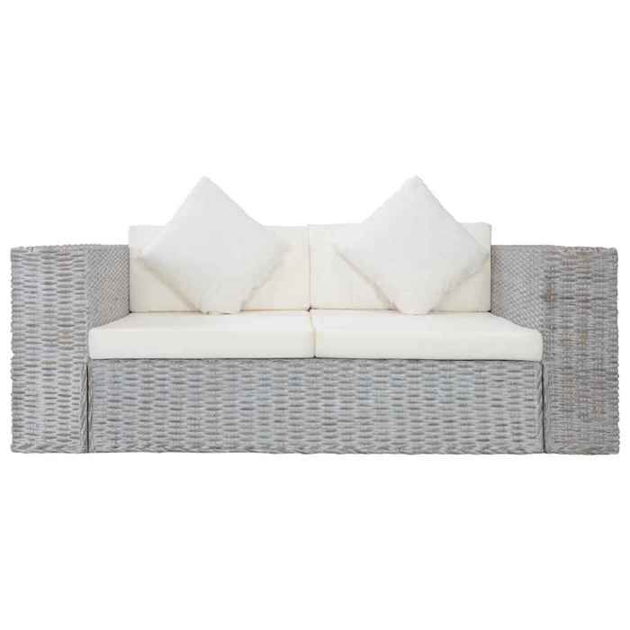 VidaXL Canapé à 2 Places avec Coussins Sofa Causeuse Meuble de Salon Maison Salle de Séjour Intérieur Bureau Chambre Rotin 283070