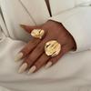 Metal Ring Set, European and American Irregular Jewelry, Female Niche Style, High-end Flower Joint Ring