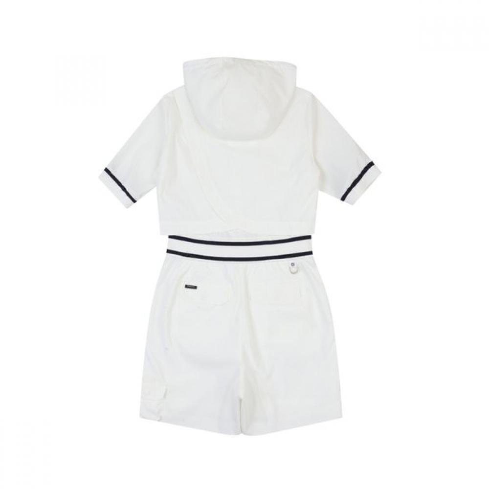 ONOFF Women S Hooded Short Sleeve jumpSuit Of3033la White