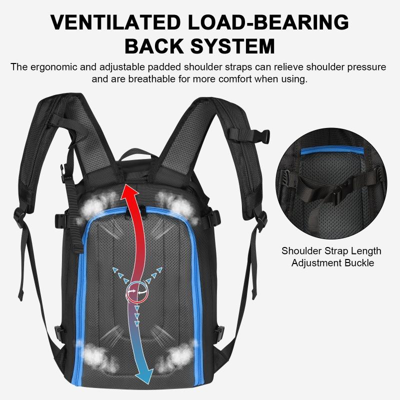 Snow Boots Snowboard Backpack, Oxford Cloth Waterproof and Wear-resistant Skateboard Outdoor Travel Bag Large Capacity Storage