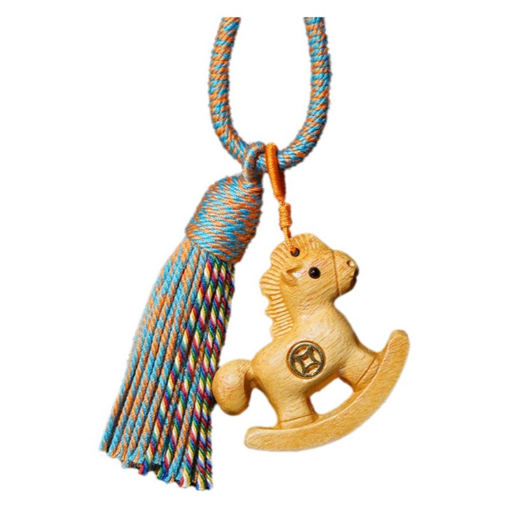 

Традиционный брелок для ключей в виде лошади, деревянное зодиакальное кольцо для ключей, китайский стиль, брелок для ключей от машины, украшение для сумки Style 3