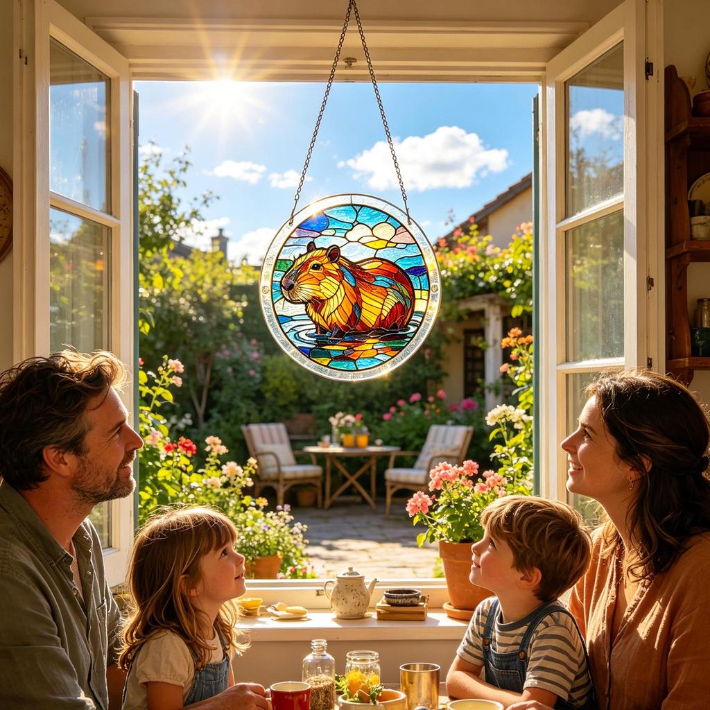 Sun Catcher Ornaments Fade-Resistant Colorful 2D Acrylic Pendant Window Decor Puzzle Ornament For Bedroom Living Room
