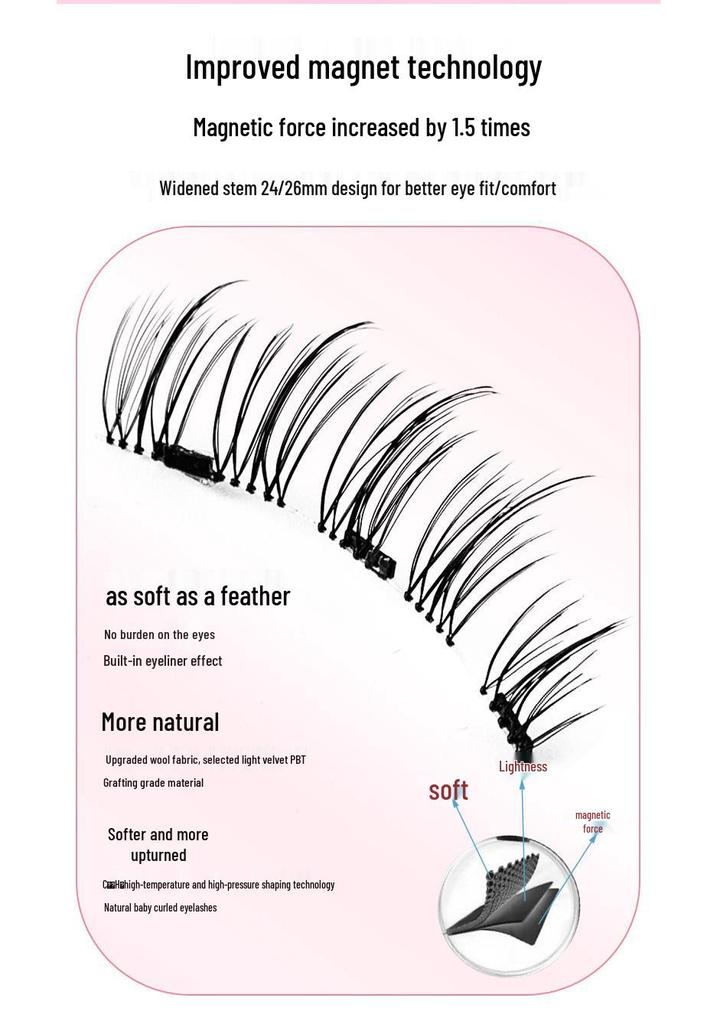 Magnetic False Eyelashes: Natural Set with Easy-to-Use Tweezers and Portable Case