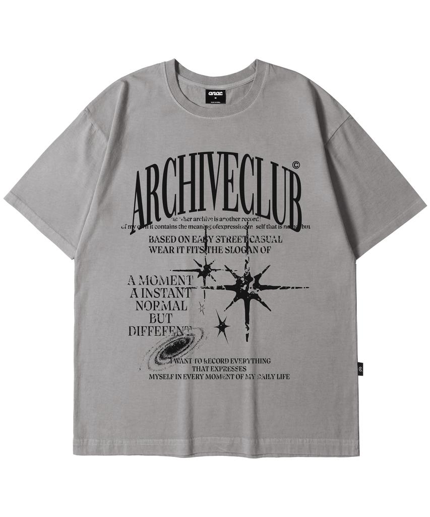 ANOTHER ARCHIVE Pigment Galaxy Archive Short Sleeve T-Shirt_Dark Gray