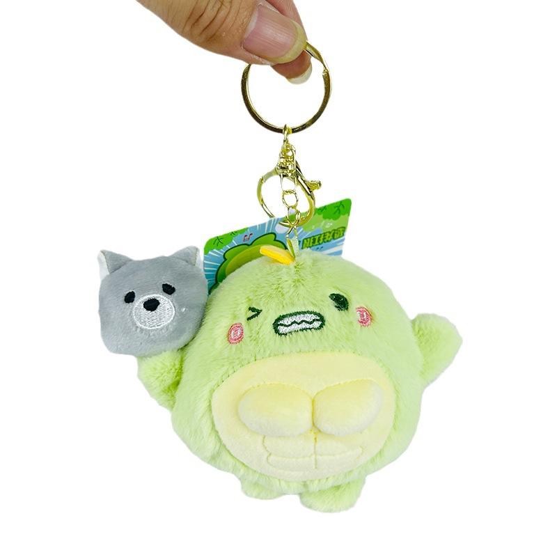 

Dinosaur Wolf Plush Keychain Pendant Toy Bag Decoration Car Accessories Gift
