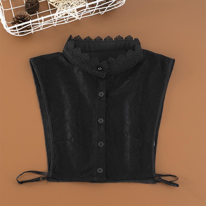 New Fake Collar Shirt Women White Lapel Ruffles Stand False Collar Woman Girls Detachable Collar Lace Removable Half Shirt