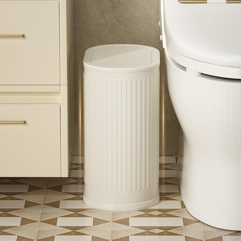 Narrow Trash Can Bathroom Touch Trash Cans Luxury Litter Bins Large Capacity Garbage Buckets with Lid Bathrooms Accessories