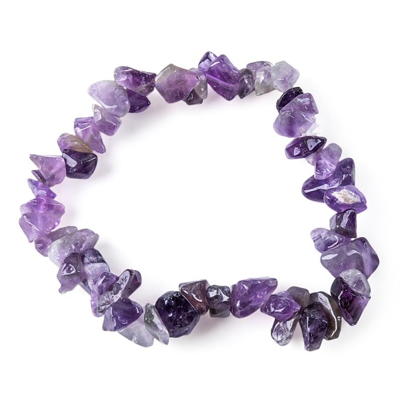 Natural Chip Stone Beaded Bracelet Irregular Crystal Gravel Stretch Bracelet Fashion Jewelry for Women Multiple Colors Available