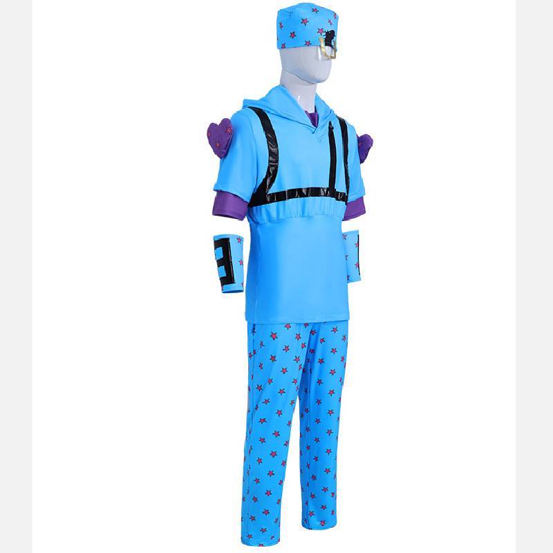 Jojos Bizarre Adventure Jonathan Joestar Cosplay Costume With Printed Fabric For Halloween Party