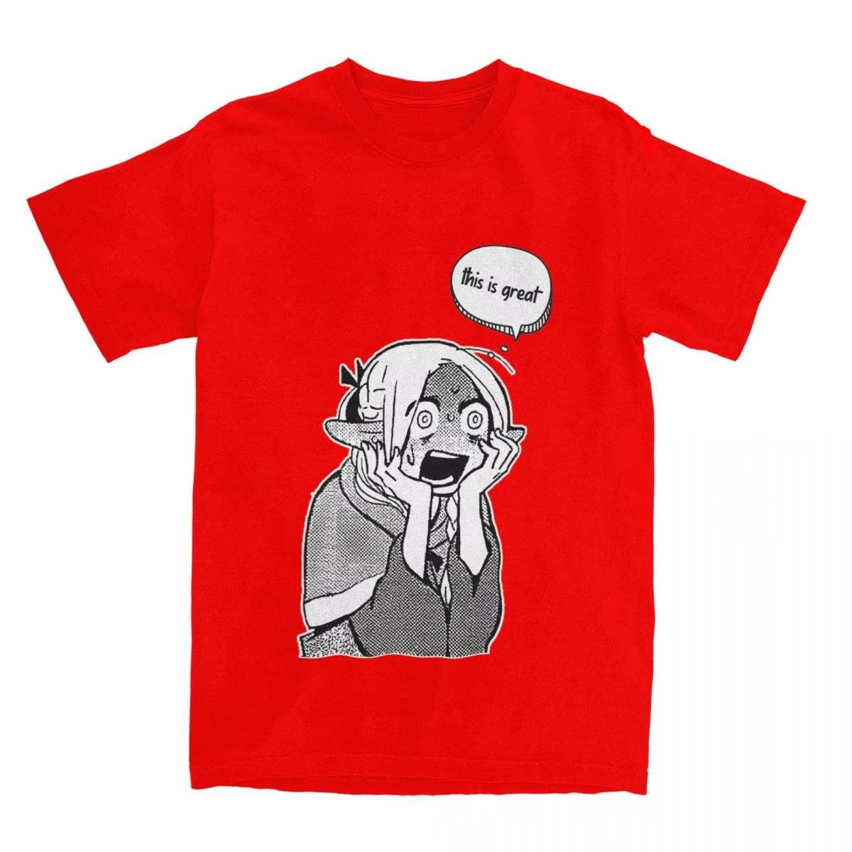 

Dungeon Meshi Marcille T-Shirt Manga Art Hip Hop T Shirts Short Sleeves Classic Tops Summer Cotton O Neck Plus Size Tees 4XL