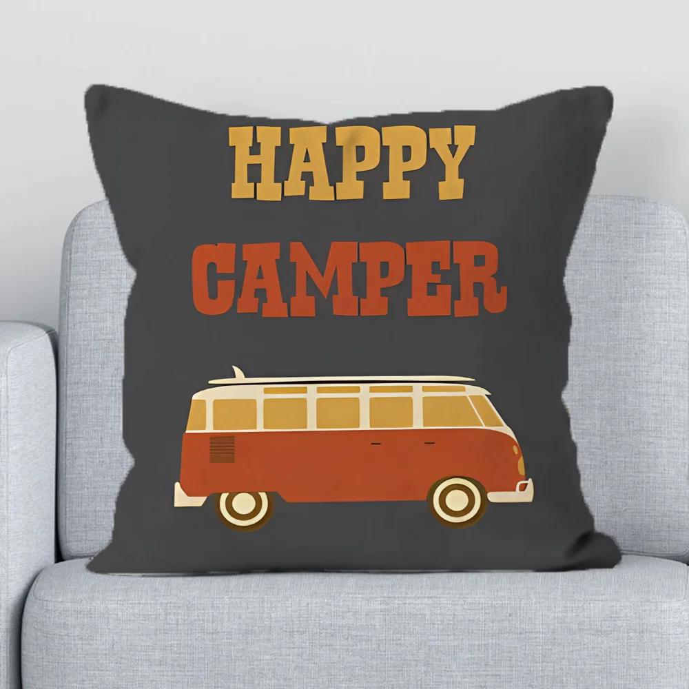 

Декоративные подушки Happy Campers для гостиной Декоративная наволочка Чехол на подушку для стула 45x45см Короткие плюшевые наволочки 40x40 12x12Inch