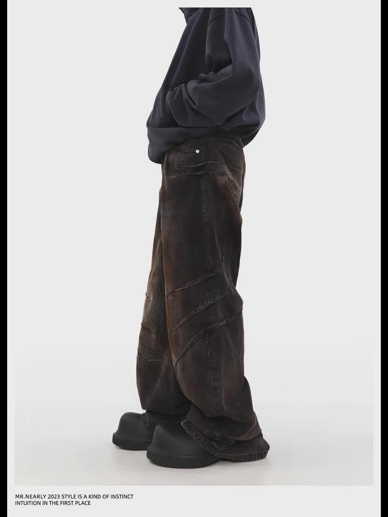 Jean ample à coupe droite pour homme: Design Américain Vintage High Street