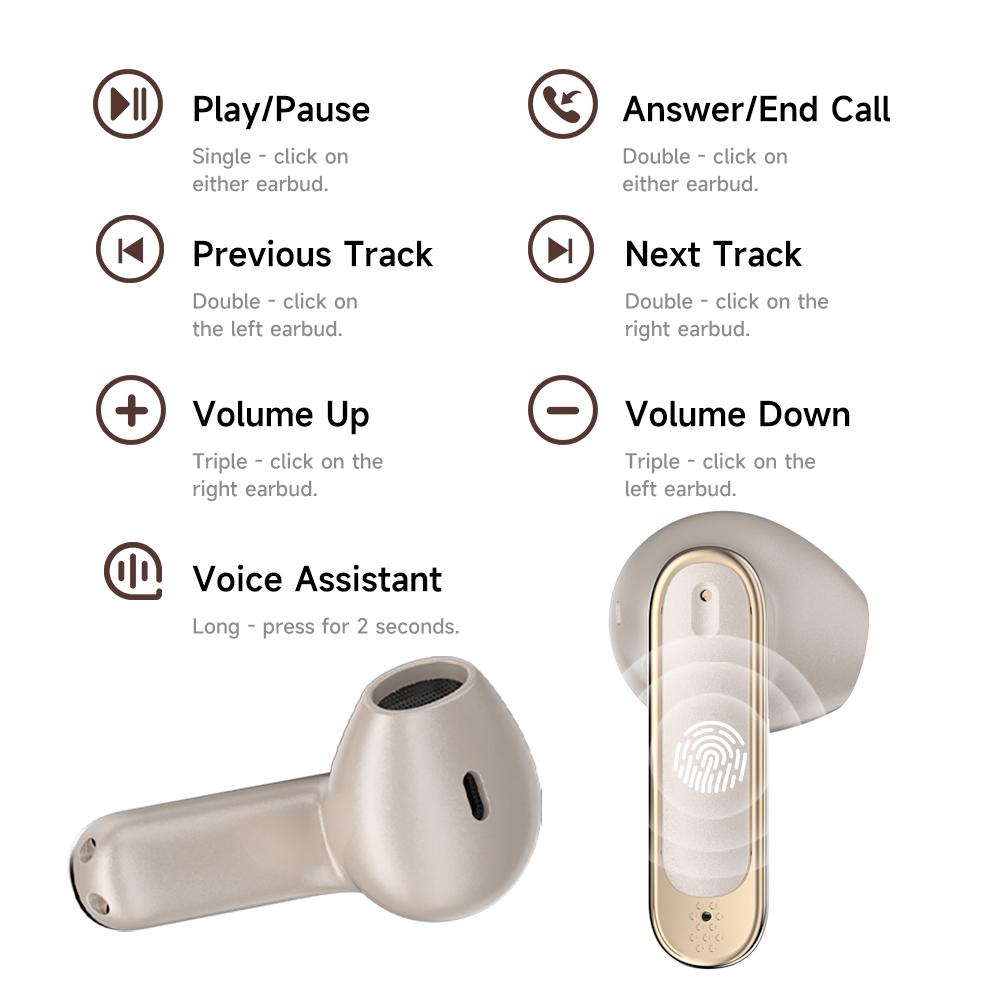 (can charge phone)LED Wireless Earphones Surround Sound Bluetooth 6.0 Headphones Touch Control Earbuds Gamer Headsets in HD Mic