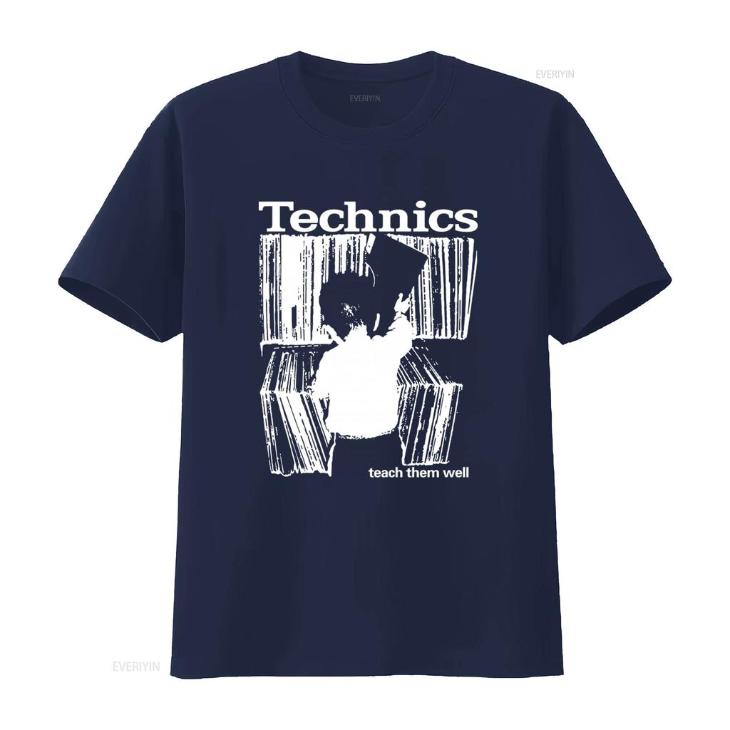 Vintage Technics T-Shirt Herren L Schwarz Audio Hi Fi Plattenspieler Hip Hop DJ Y2K 2000er Lehre Sie Gut vintage Gewaschen Bequem