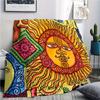 Sun and Moon Totem Digitalprinted Polyester Bedroom Velvet Flannel Cover Blanket Fleece Soft Sofa Cover Blankets for Beds