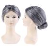 Old Lady Grandma Granny Grey Wig Bun Hair Grand Mother Fancy Dress Costume