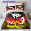 German Football Crest Custom Name Pattern Bedding Quilt Set Quilt Cover Pillowcase Home Birthday Gift(1 * Duvet Cover + 2 * Pillowcase, Without Core)
