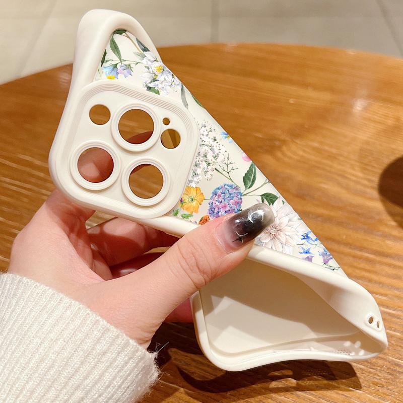 Colorful flowers Phone case For iPhone 16pro  14pro 15 Pro Max 11 12 13 16 14 Plus Silicone Shockproof Case