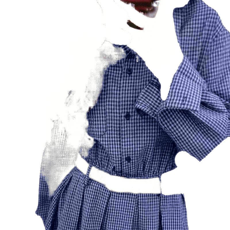 Plus Size Preppy Plaid Waist-Defining A-Line Dress - Slimming Short Skirt Shirt Dress for Women