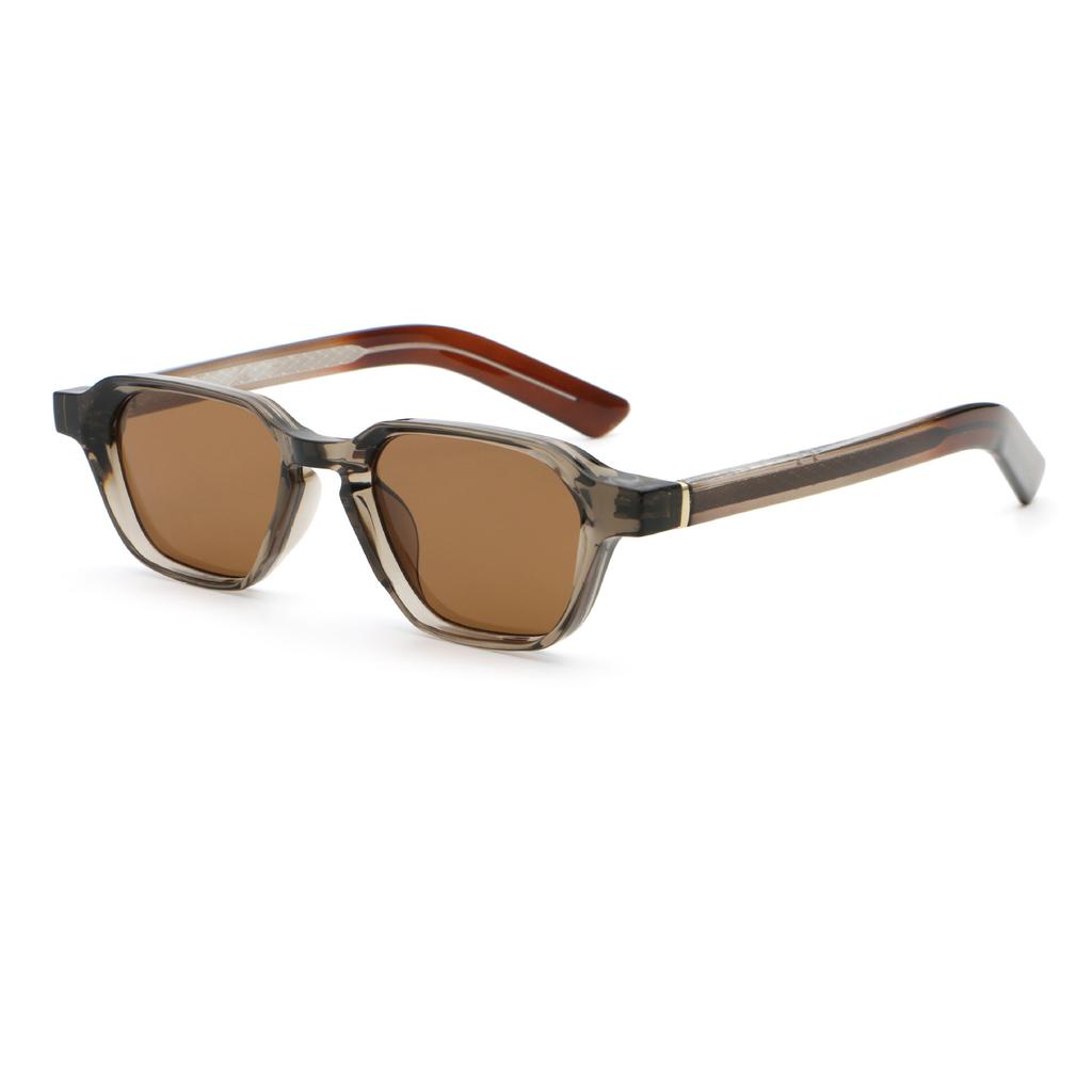 Vintage Square Retro Sunglasses - Propionate PC Frame with Pin-Leg Design, UV Protection & Face-Slimming Effect