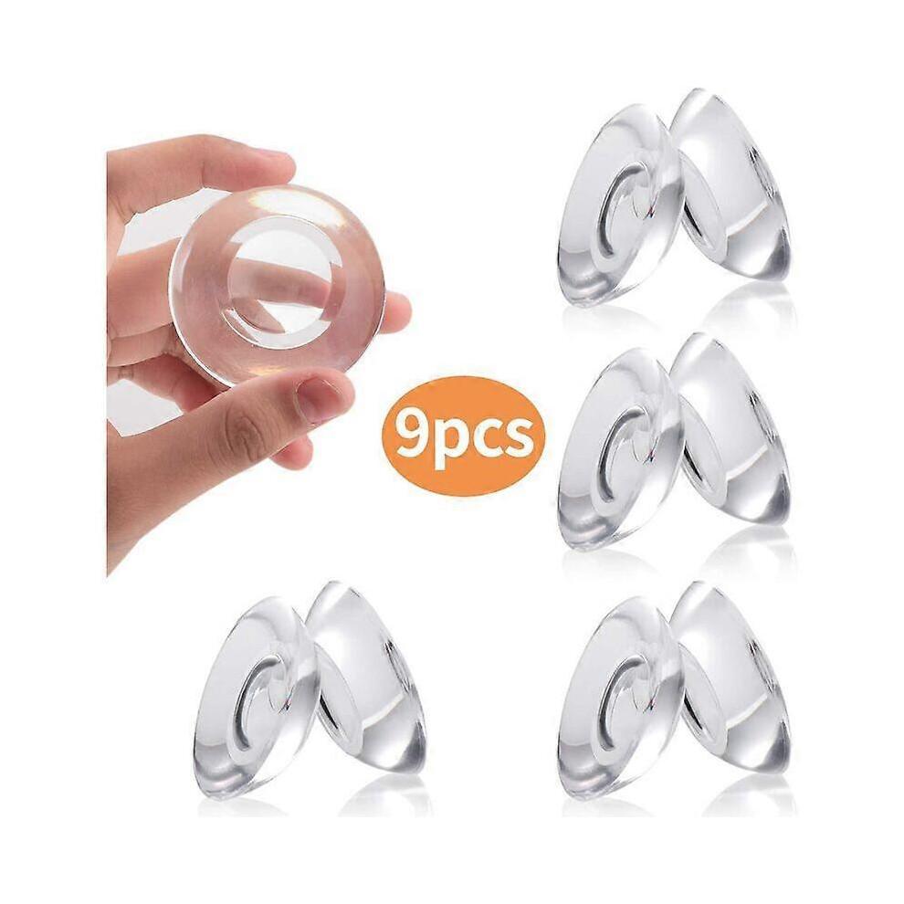 9 Pieces Silicone Wall Door Bumper Protector, Clear Self Adhesive Door Stop Pad Knob, Reusable Soft Rubber Wall Protector