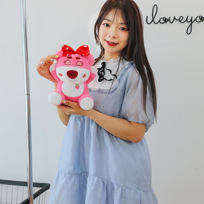 25/40cm Sevimli Pembe Çilekli Ayı Peluş Oyuncak Büyük Sevimli Ayı Bebek Kız Çocuk Uyku Yastığı Sevgililer Günü Oda Dekorasyonu Hediye