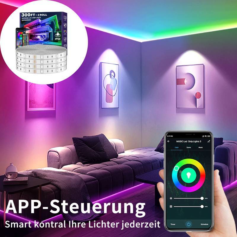 Waterproof Led Light Strip With Remote For Outdoor Home Decoration