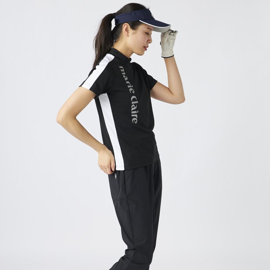 Marie Claire Short Sleeve High Neck Shirt 715624W Large Women's Black,