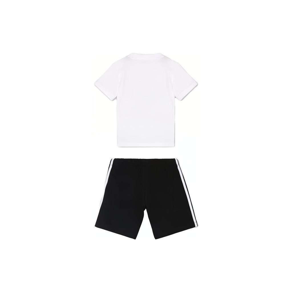 (TD) adidas Trefoil Shorts Tee Set 'White Black' Baby FI8318