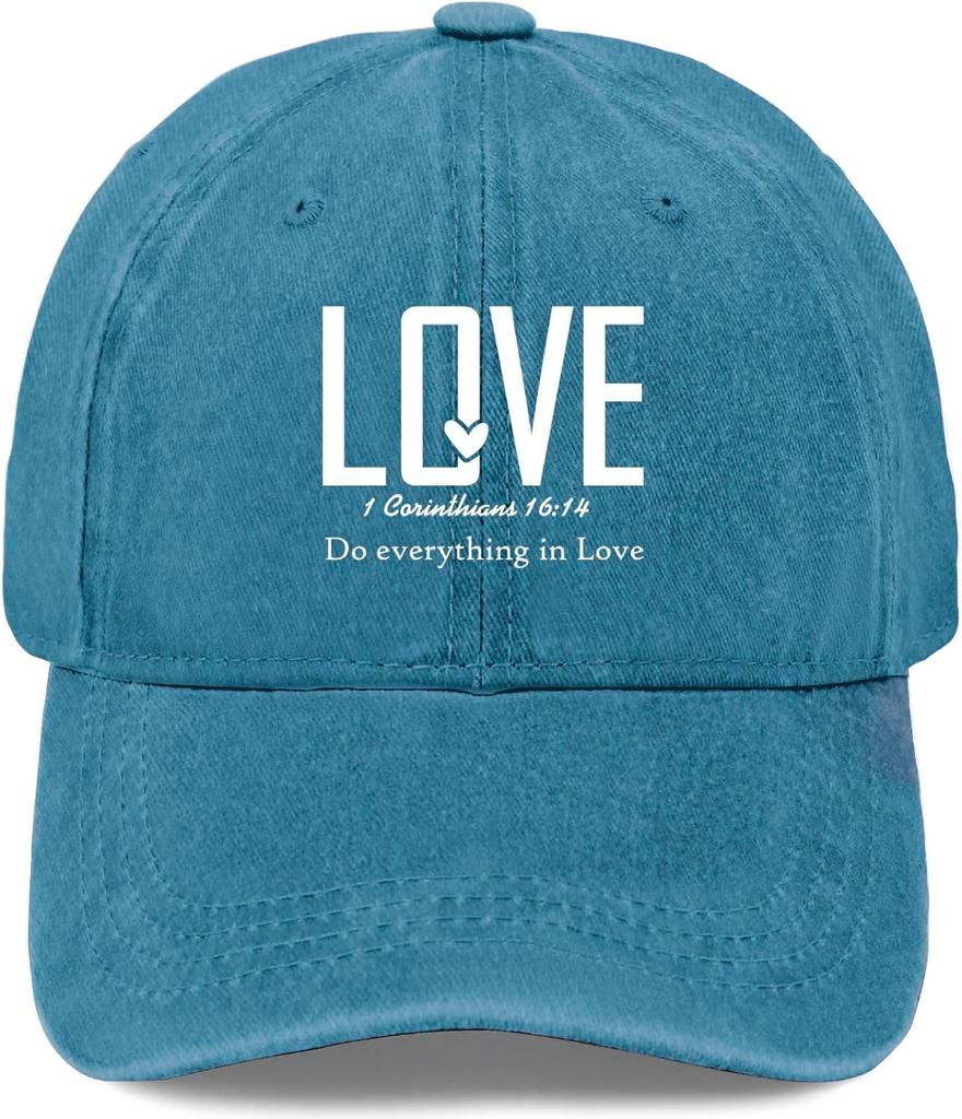 Love 1 Corinthians 16 14 Distressed Baseball Cap Washed Polyester Casual Adjustable Adult Hat