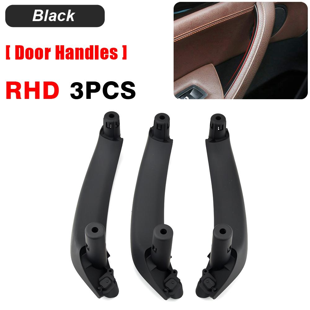 Black Beige Carbon Fiber Color Left Side Door Interior Inner Handle Pull Trim For BMW F25 F26 X3 X4 2011-2017 LH