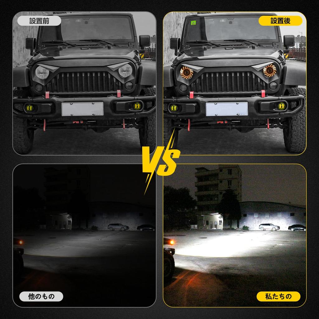 Motikvans Wrangler LED with Yellow Turn Signals and White for Wrangler Toyota FJ and Hummer Vehicle Inspection Set of 2 Round Headlights Headlights,