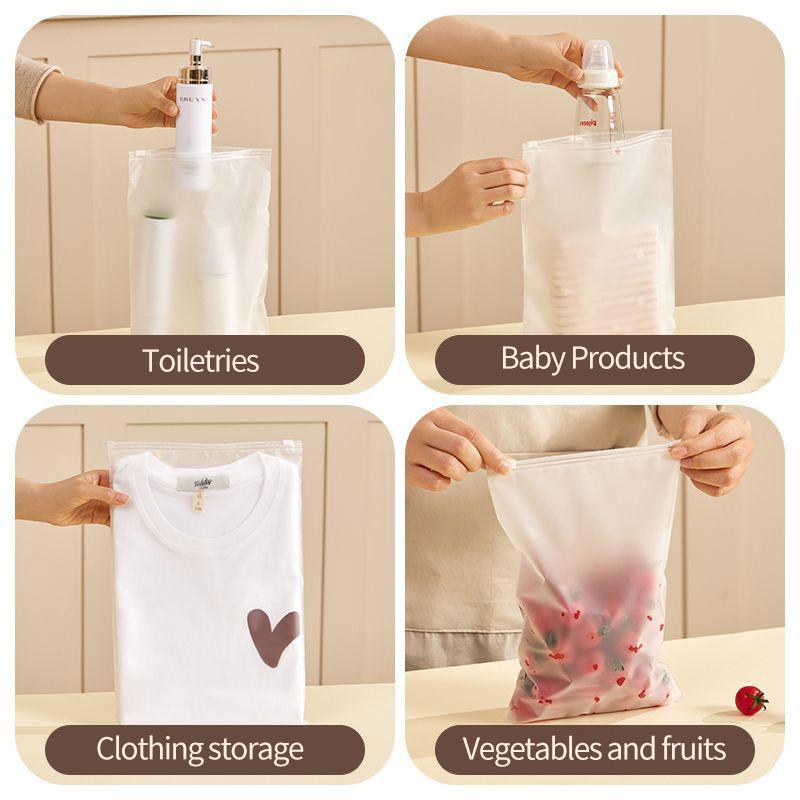 10PCS Reise Organizer Ziplock Lagerung Tasche Kunststoff Zipper Transluzenten Unterwäsche Ziplock Box Wasserdichte Verpackung Organizer