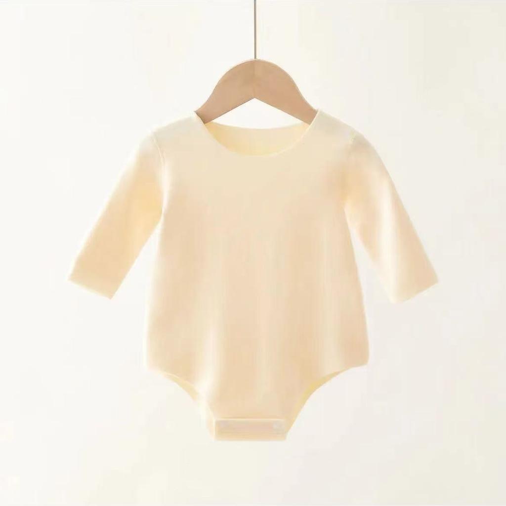 Baby Velvet Bodysuit Triangle Newborn Belly Cover Romper Soft Seamless Infant Crawling Jumpsuit Cozy Comfortable Essential