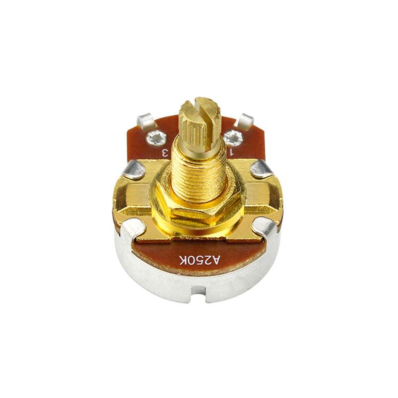 Dependable A500K A250K B500K B250K Brass Shaft Guitar Potentiometer Low Torque And Noise Smooth Feel