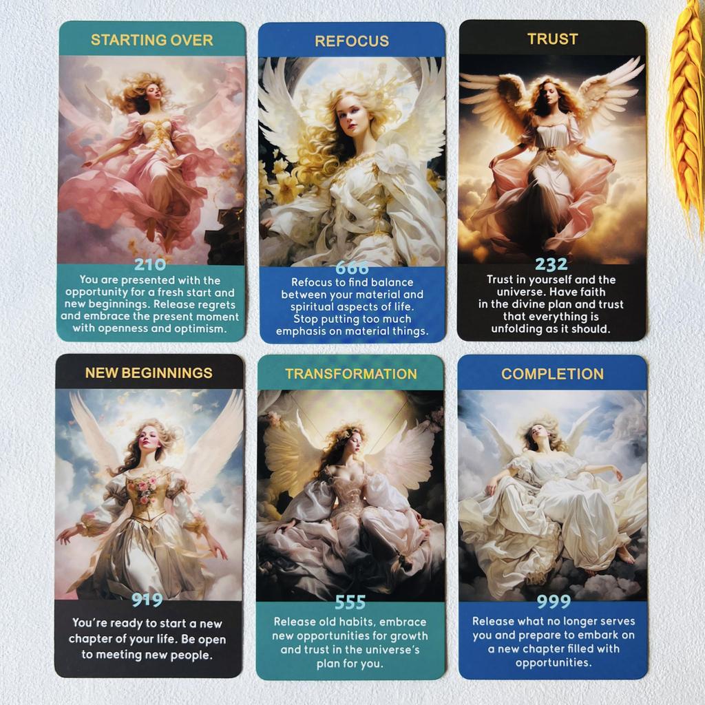 Qcsdckot Angel Number Oracle Oracle Cards for Angel Number Affirmation Cards To Enhance Your Spiritual Journey Cards, Beginners,