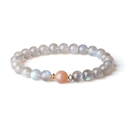 Labradorite Sunstone Wish Fulfillment Good Luck Healing Power Stone Bracelet Prayer Bracelet Prayer Beads for Women [Coai]