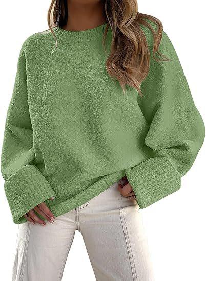 Knitted Autumn and Winter European and American Versatile Street Style Round Neck Pullover Loose Women's European Certification