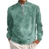 Men's Short Zip Pullover Turtleneck Long Sleeve Top