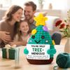 Handmade Crochet Mini Christmas Tree Decoration for Car Dashboard Ornament Features Scent Pad Holder Includes Greeting Card Festive Holiday