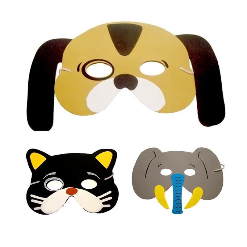 12 unids/set máscaras de animales para niños todas las ocasiones bolsa de fiesta de cumpleaños juguetes de relleno de espuma