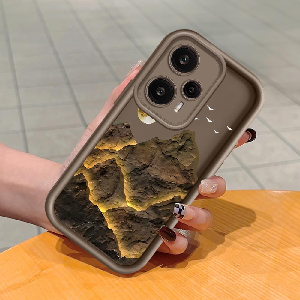 

Мягкий силиконовый квадратный чехол с рисунком лестницы для телефона, полное покрытие, противоударный защитный резиновый чехол для камеры для Xiaomi Redmi Redmi 10 коричневый