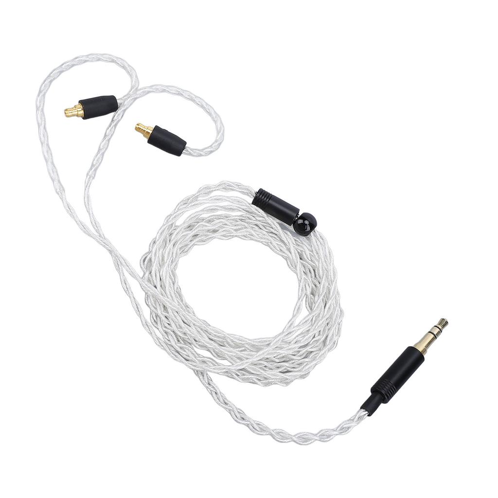 Earphone Cable Replacement Silver Plated Copper 3.5mm Stereo Plug Headphone Sound Wire 1.2m for