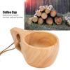 Wooden Milk Cup Smooth Handle  Cup Comfortable  Grip Salad  Mug  Table Use