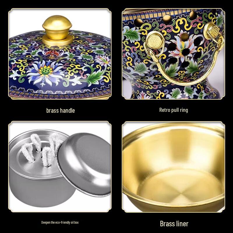 Chu Yi Qi Single Person Cloisonné Brass Alcohol Hot Pot